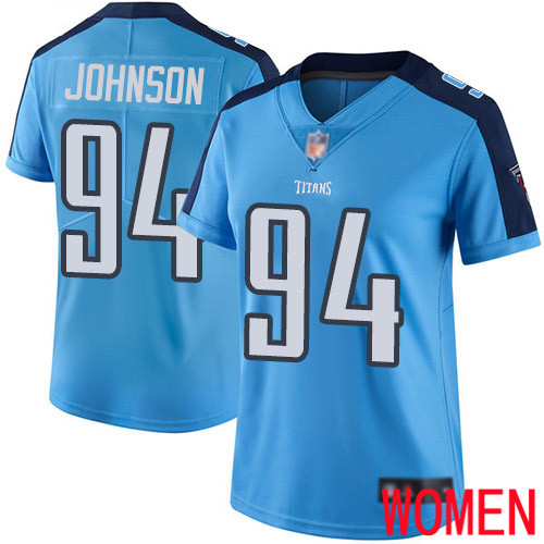 Tennessee Titans Limited Light Blue Women Austin Johnson Jersey NFL Football 94 Rush Vapor Untouchable